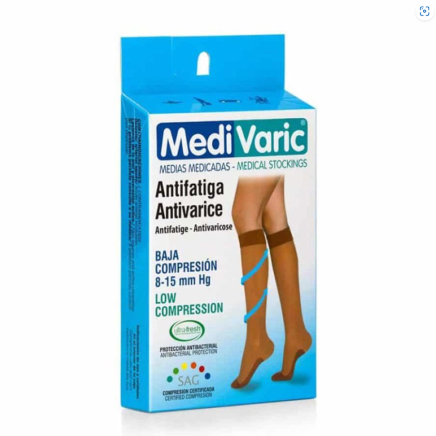 Media Rodilla Punta Cerrada Transparente 8-15mmHg