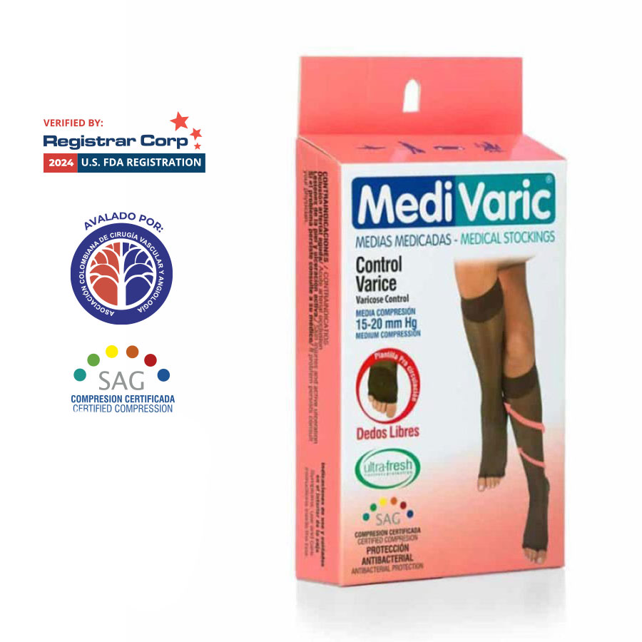 Media Rodilla Dedos Libres Transparente 15-20mmHg - Image 4