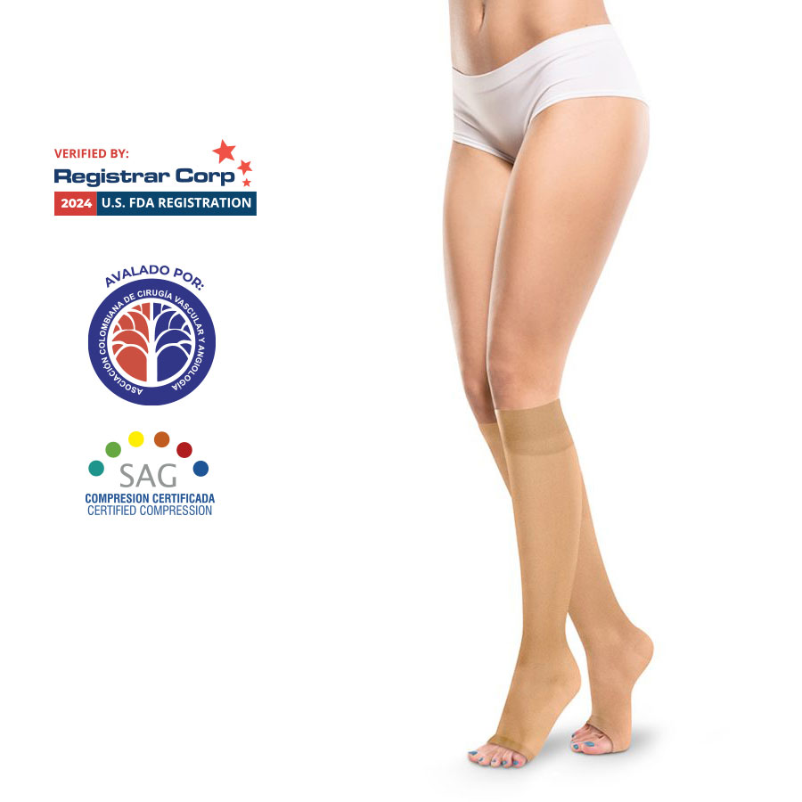 Media Rodilla Dedos Libres Transparente 15-20mmHg - Image 3